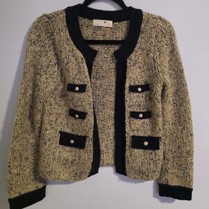 Elegant Black and Tan Women's Cardigan